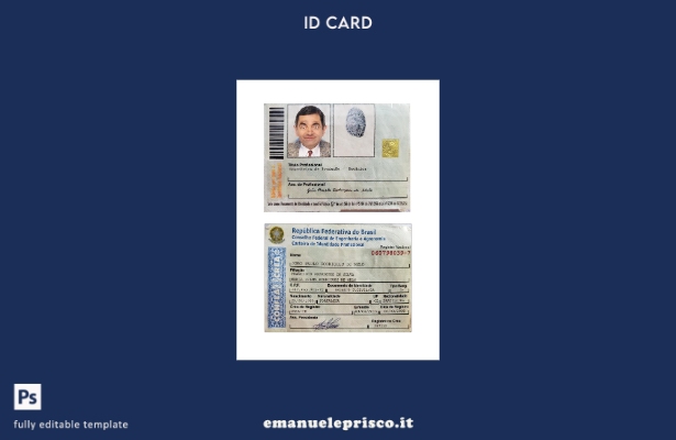 modello di carta d'identità professionale Brasile stile verificato